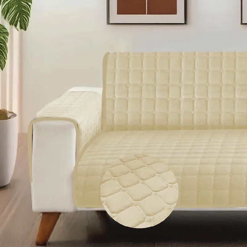Urban Space Beige Textured Sofa Cover media 3