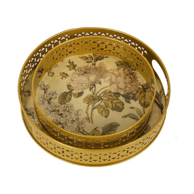 Bubbly Flora Metal Serving Tray - Set Of Two media 4