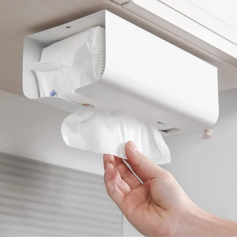 Firro Carbon Steel Wall-Mounted Tissue Box - White media 3