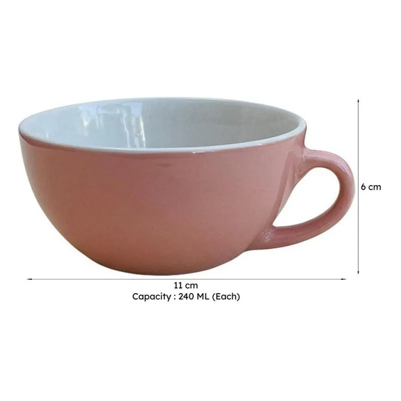 Latte Ceramic Tea Cup (240 mL Each) - Set Of Two media 8