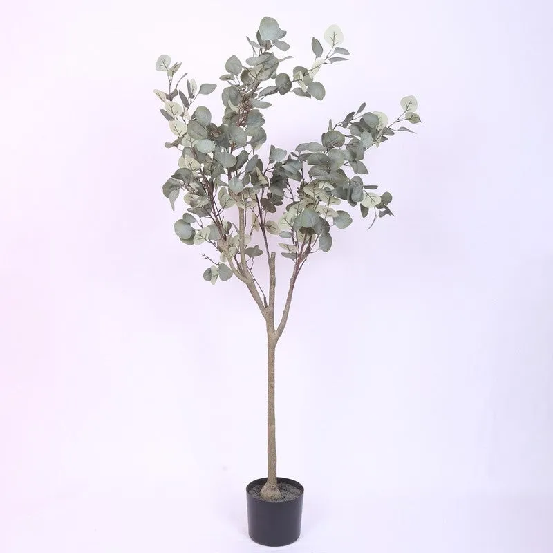 Lush Eucalyptus Artificial Plant With Black Plastic Pot media 4