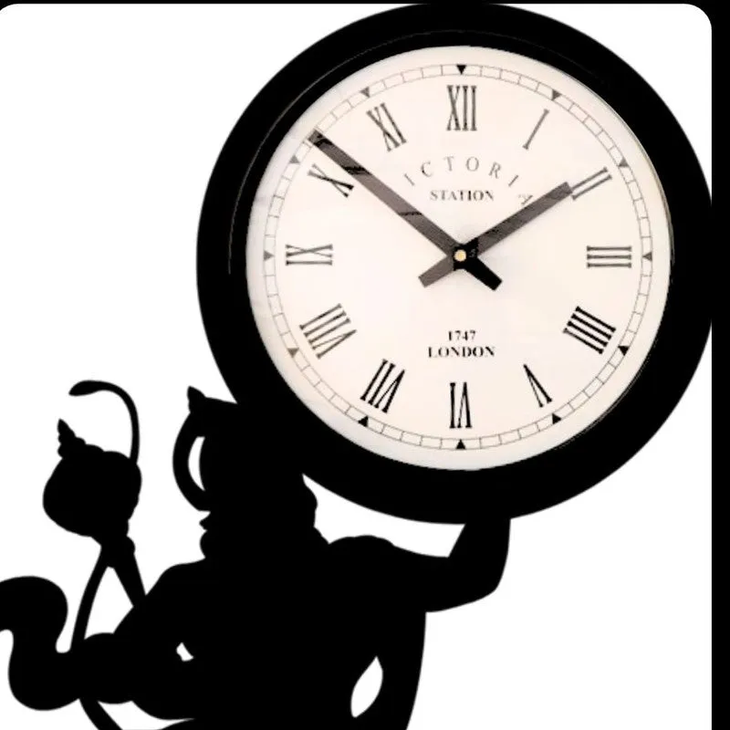 Jai Hanuman Steel Analog Wall Clock - Black media 5