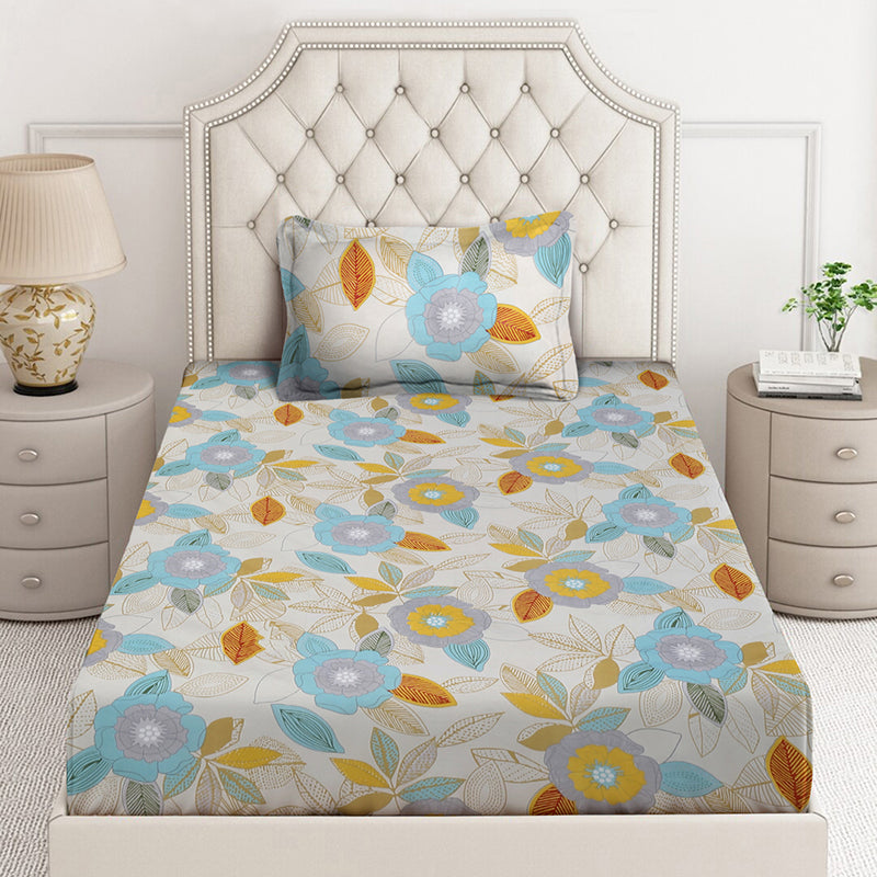 Stem Scripts Floral Bedsheet - 130 GSM media 3