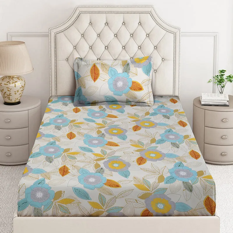 Stem Scripts Floral Bedsheet - 130 GSM media 3