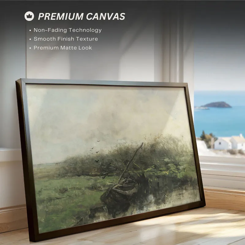 Misty Lakeside Wood Wall Art With Frame - Black media 4