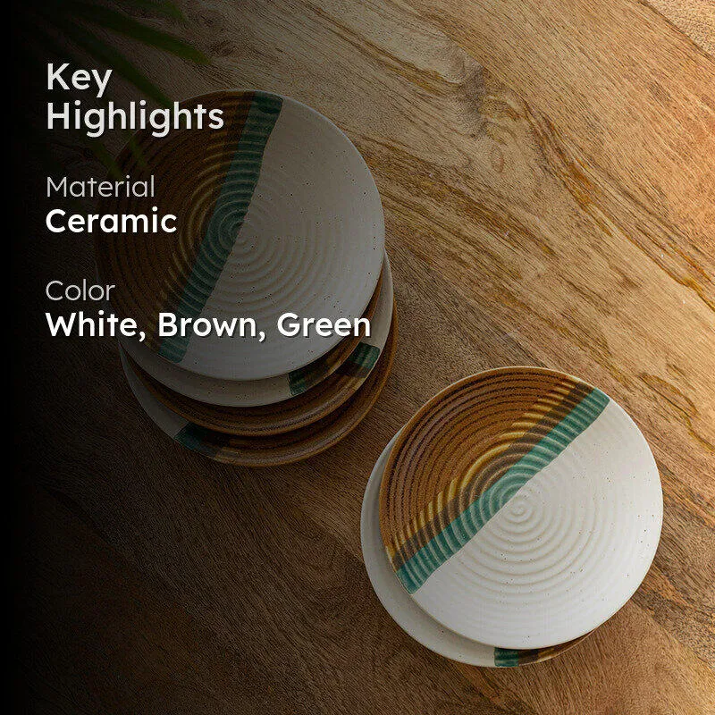 Cinnamon Grove Handcrafted Ceramic Quarter Plate - Set Of Six media 2