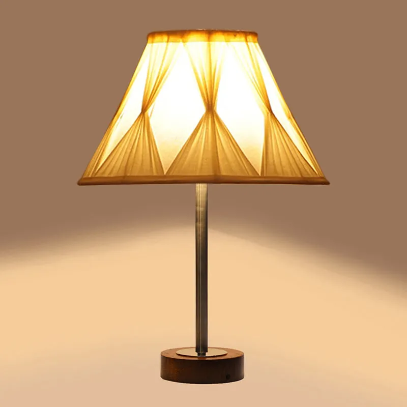 Pleatra Pinch Rodin Wooden Table Lamp - OffWhite,Silver,Brown media 6