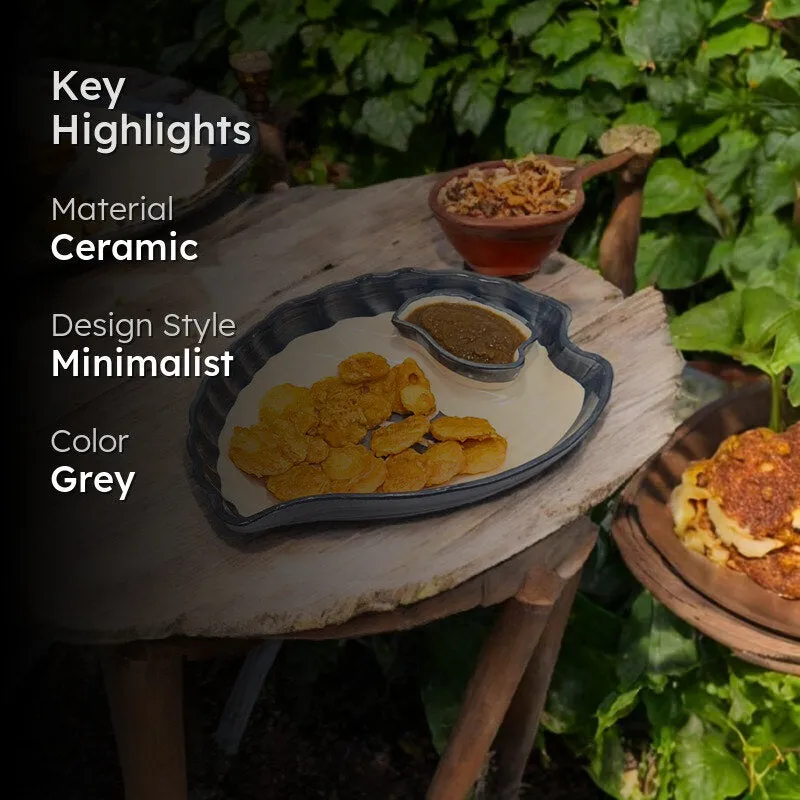 Leavra Ceramic Platter - Grey media 2
