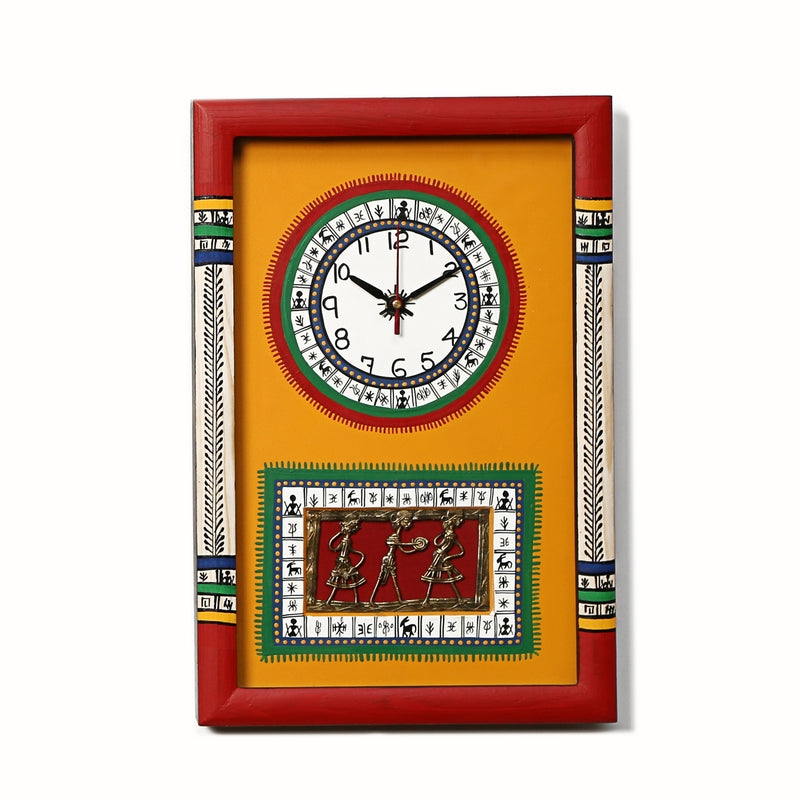 Sanjoya Warli Wall Clock - Yellow media 9
