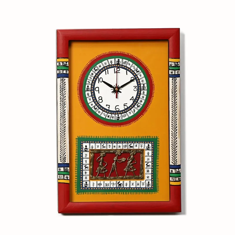Sanjoya Warli Wall Clock - Yellow media 9