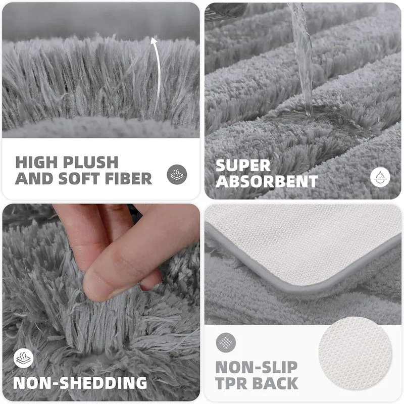 Toronto Touch Microfiber Bath Mat - Grey media 7