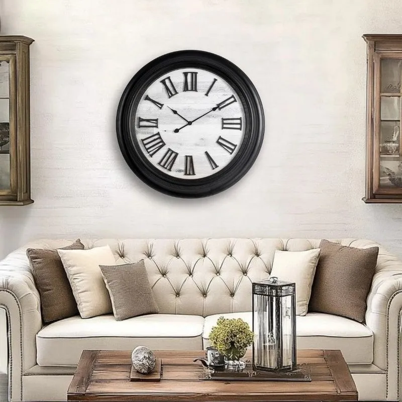 Meridian Round Wall Clock - Black & White media 1