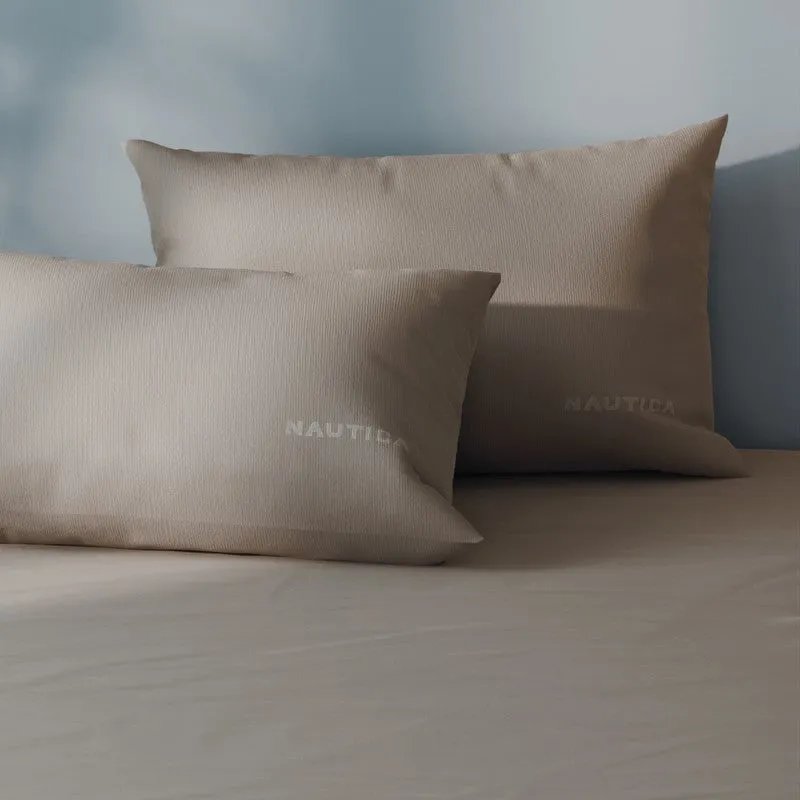 Nautica Cove Accent Solid Cotton Bedsheet (Mauve) - 300 TC media 6