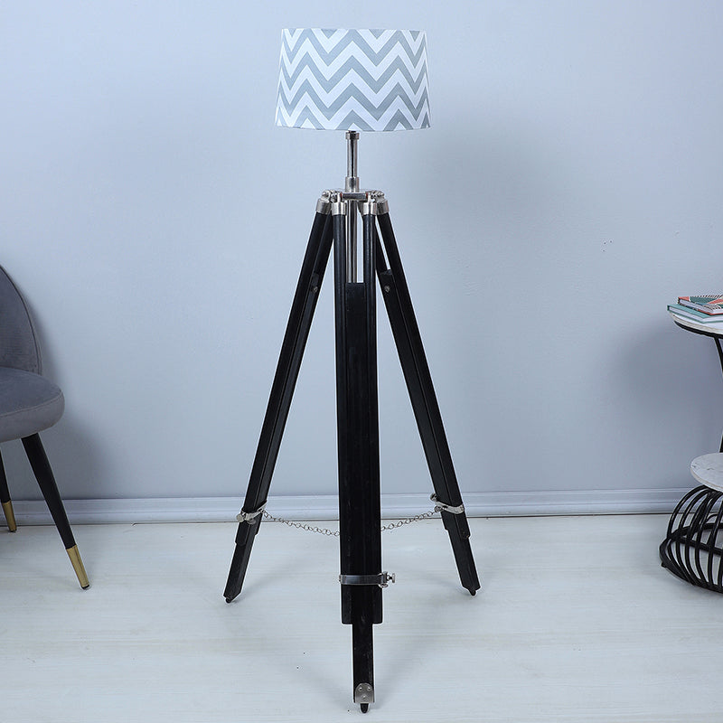 Chevron Light Printed Tripod Floor Lamp media 2