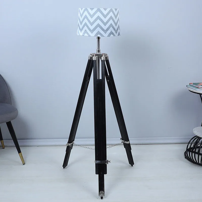 Chevron Light Printed Tripod Floor Lamp media 2