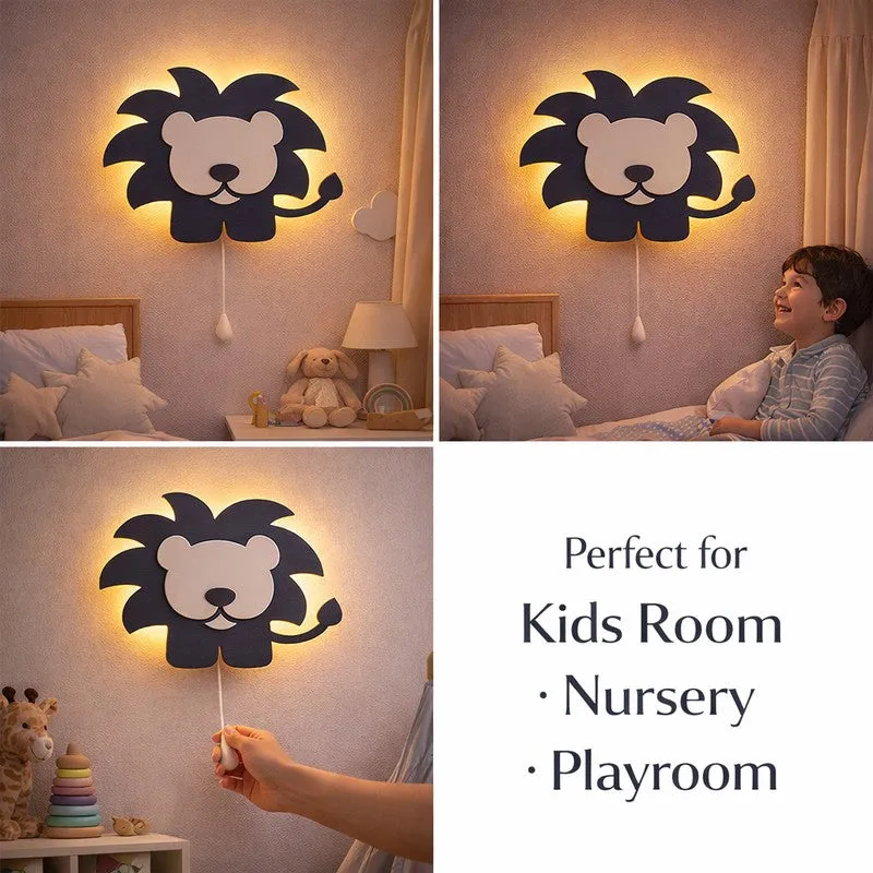 Pureva Lion Battery Operated MDF Wall Lamp - Blue media 7