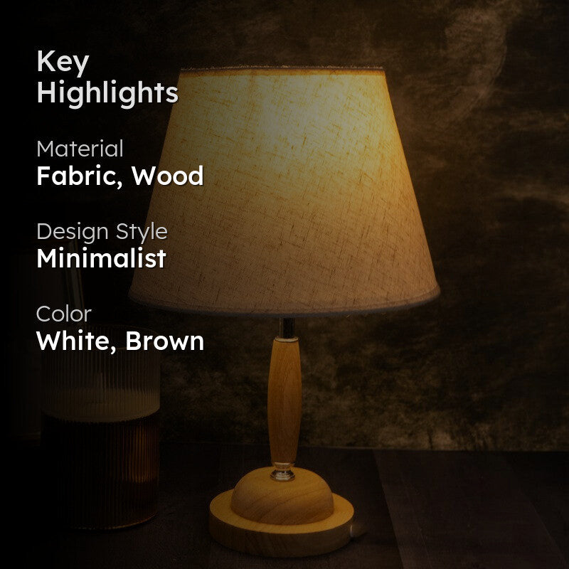 AarviDecor Branson Decorative Wooden Table Lamp - White media 2