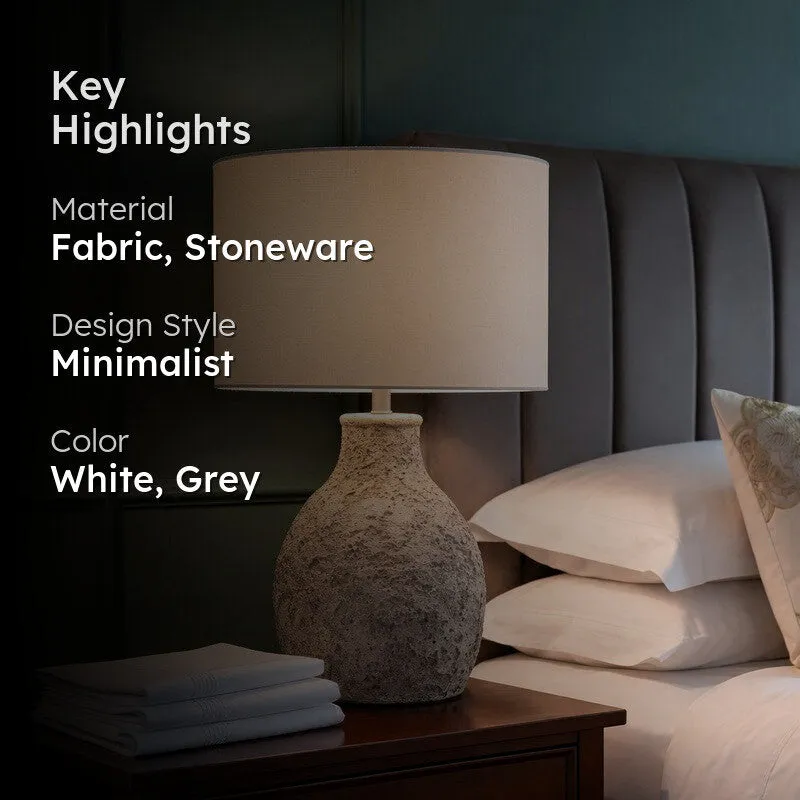 AarviDecor Morvella Accent Fabric Table Lamp - Grey media 2