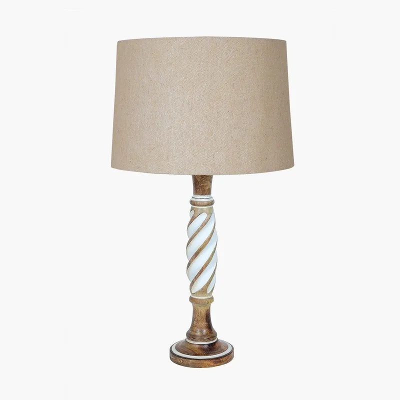 IllumeCraft Designer Wooden Table Lamp - Beige,Brown media 3