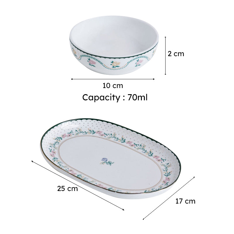 Magique by The Wishing Chair Emerald Ribbon Glow Ceramic Platter & Bowls With Giftbox - Three Piece Set media 9