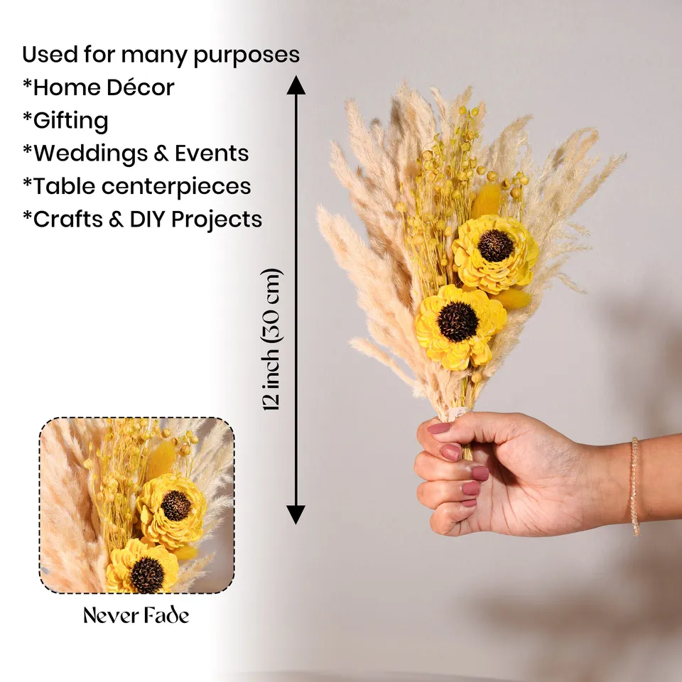 JoyBloom Artificial Flower with Ceramic Pot - Yellow media 5