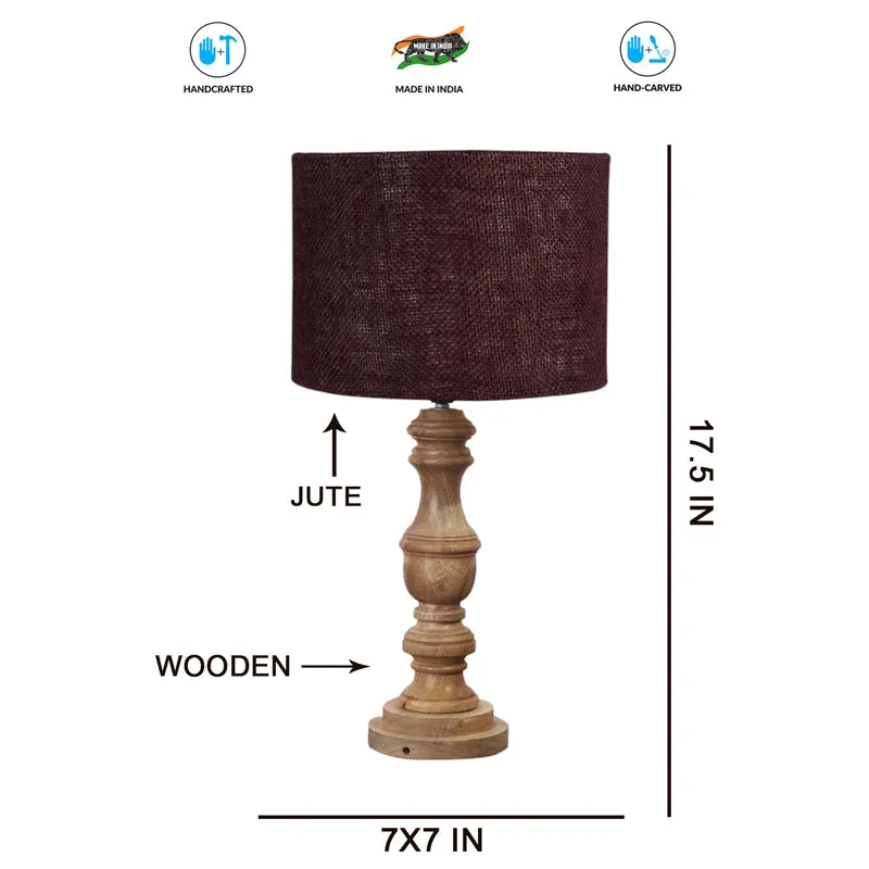 Sienna I Carve Wooden Table Lamp - Brown media 7