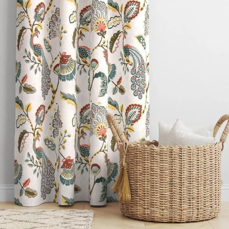 Haruna Curtain (Yellow & Turquoise) - Set Of Two media 3
