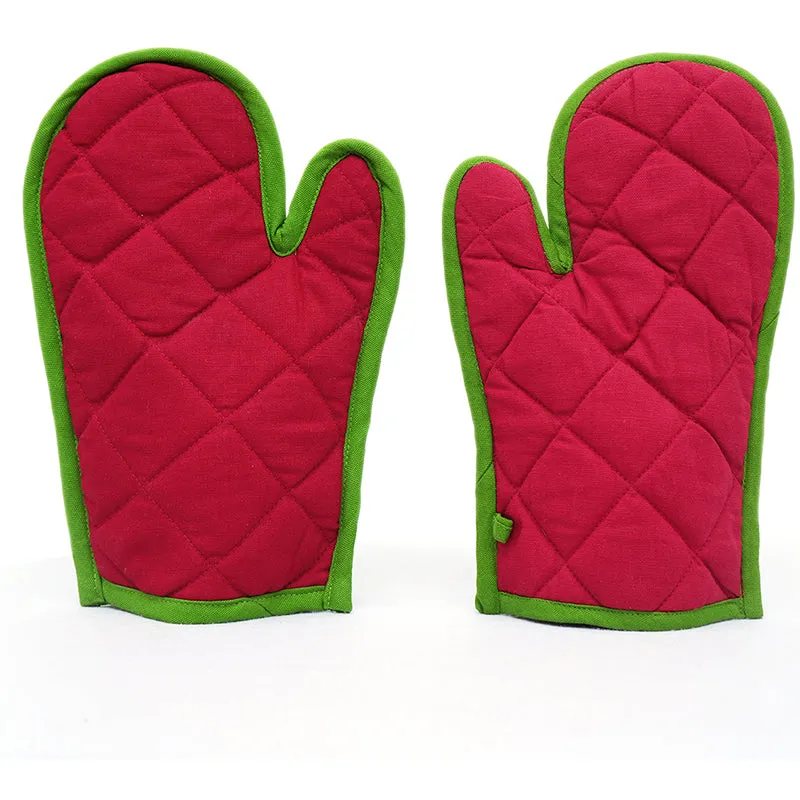 Swayam Teplo Kitchen Gloves (Red & Green) - Set Of Two media 4