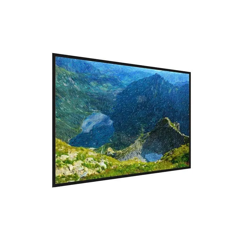 Mountain Landscape Canvas Painting - Black Frame media 3