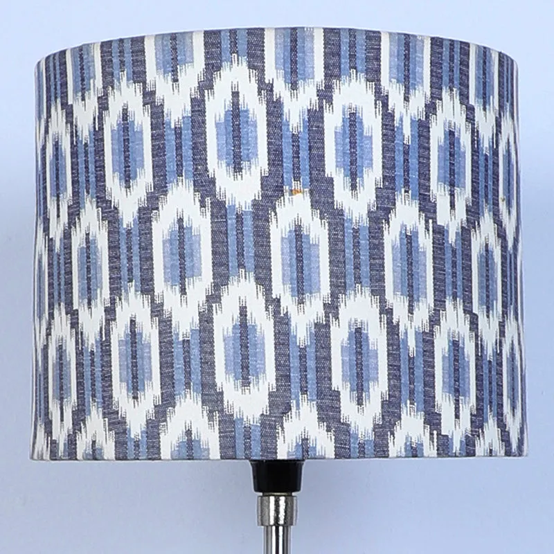 Lois Fold Printed Tripod Mango Wood Table Lamp - Blue,White,Black media 4