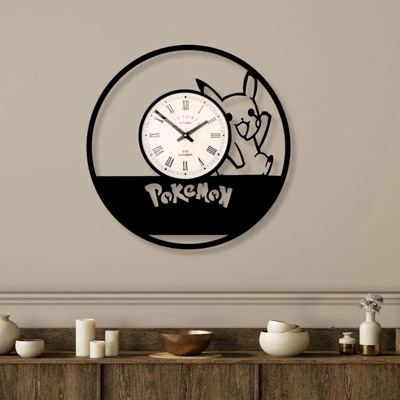 Pokemon Steel Analog Wall Clock - Black media 1