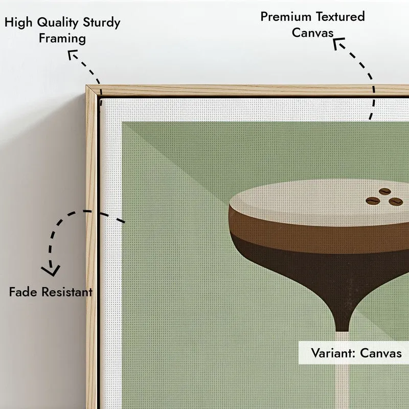 Java Martini Framed Canvas Archival Canvas Wall Painting - Natural Brown Frame media 5