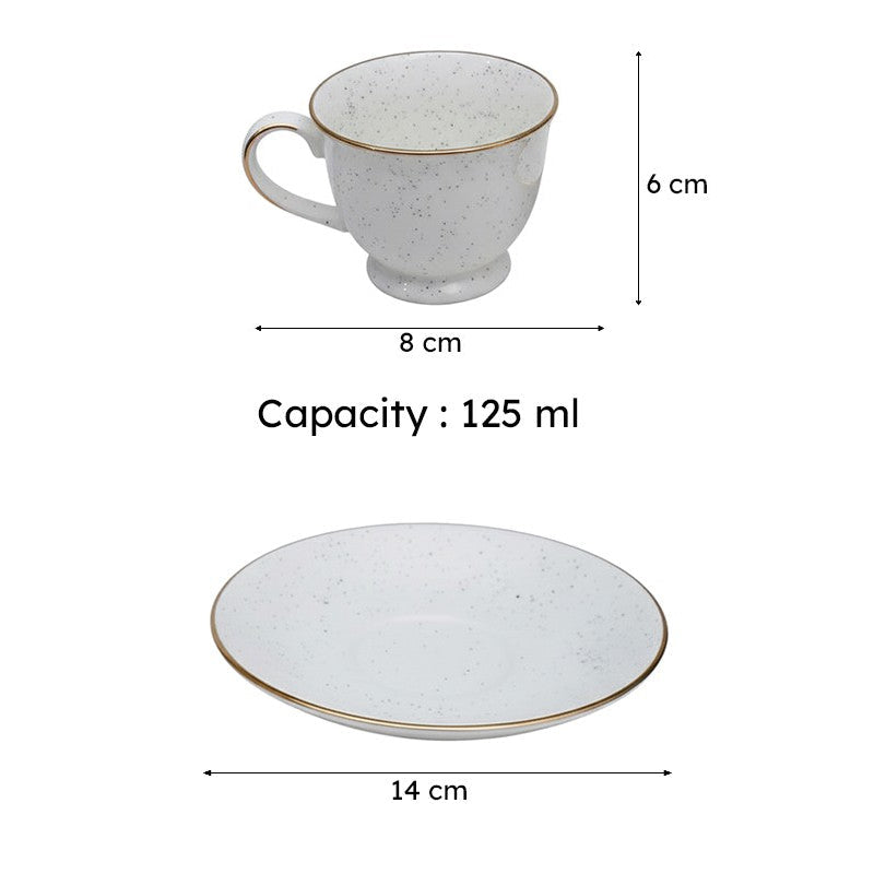 Wedla Bone China Tea Cup & Saucer Set (125 ML) -  Twelve Piece Set image 6