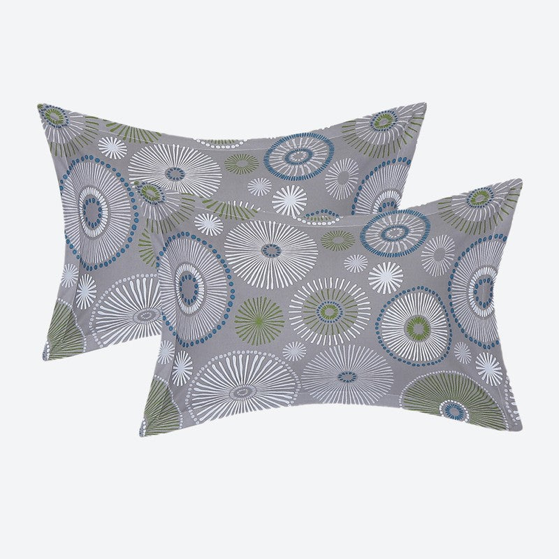 Monte Carlo Floral Dream Cotton Bedsheet(Blue,Grey) - 104 TC media 8