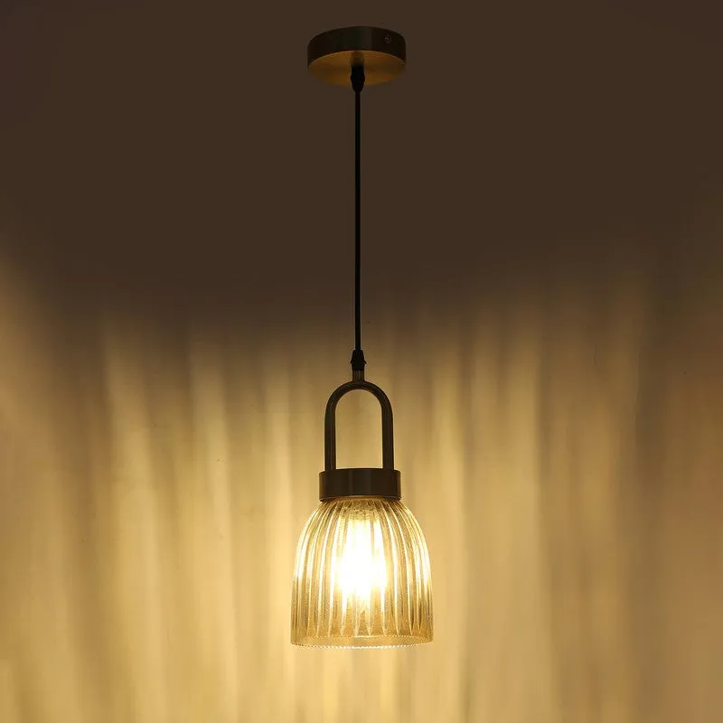 Auric Ribbed Glass Ceiling Lamp media 7