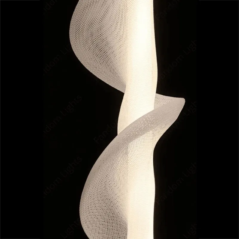 Whisper Spiral Metal And Fabric Ceiling Lamp media 7