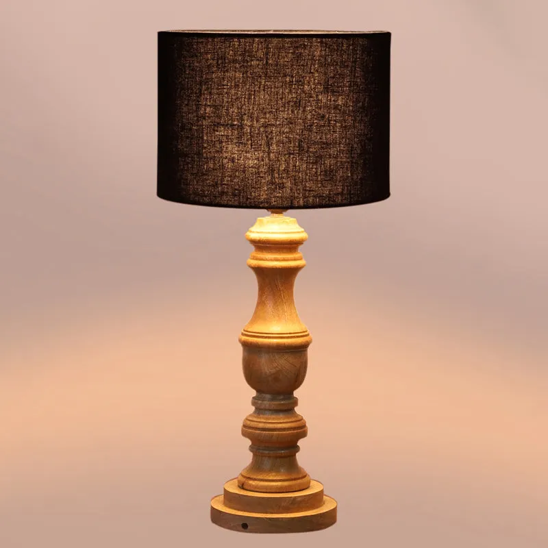 Cotin I Carve Wooden Table Lamp - Black,Brown media 4