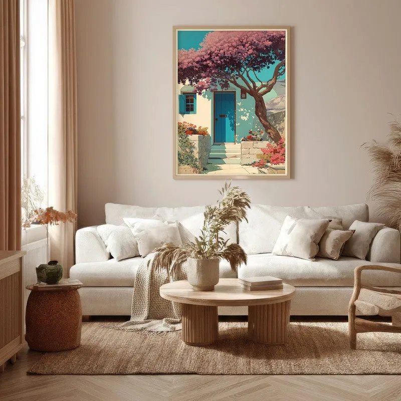 Pastel Sky Canvas Wall Painting - Brown Frame media 5