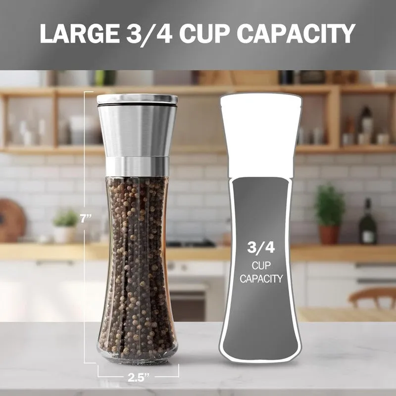 Conical Glass Salt & Pepper Shaker with Stainless Steel Top media 9