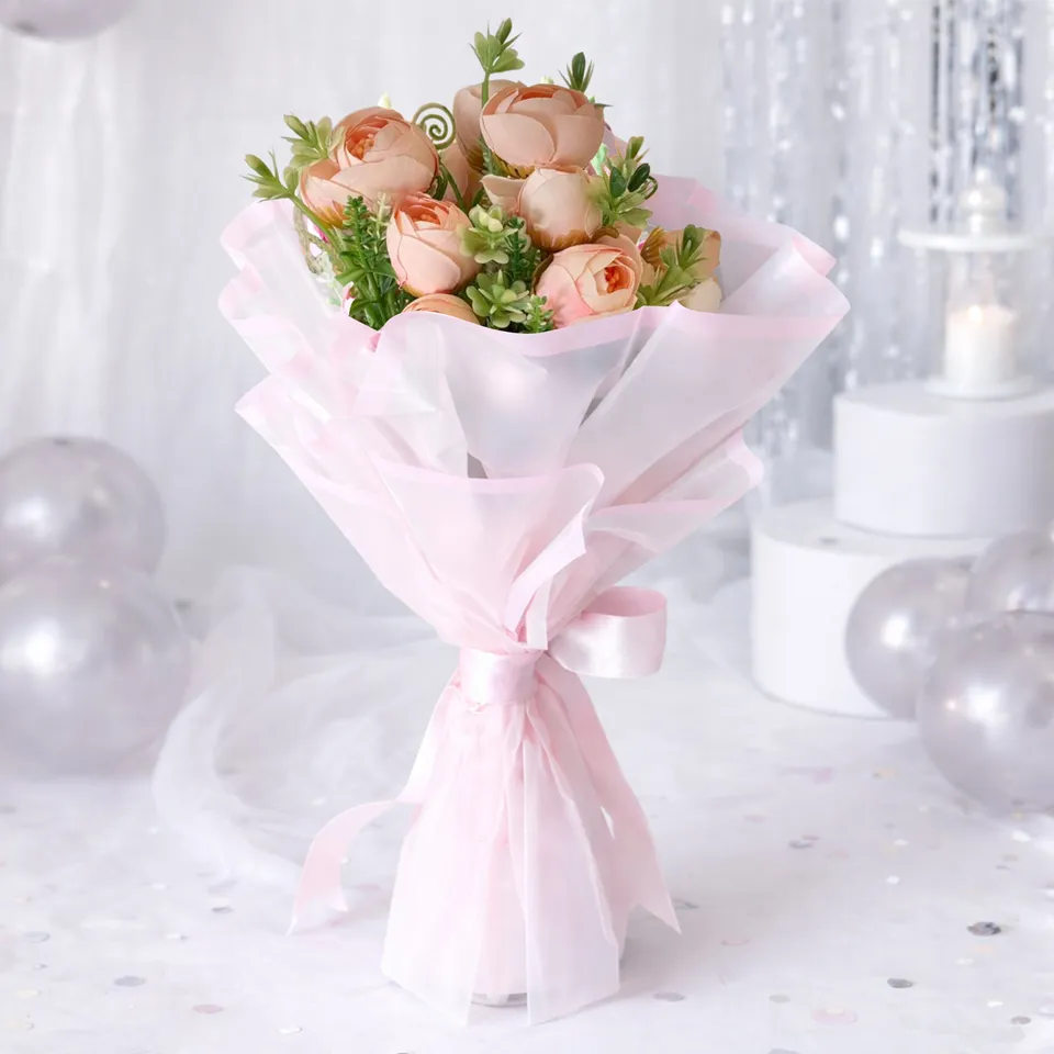 EverBloom Rose Bouquet - Peach media 7