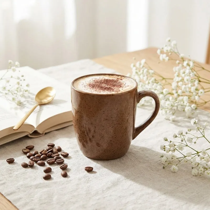 Sip & Style Ceramic Coffee Mug (Coffee Brown) - 300 mL media 1