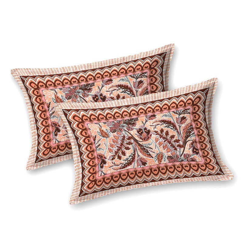 RoyalSlumber Cotton Bedsheet (Peach) - 144 TC media 3