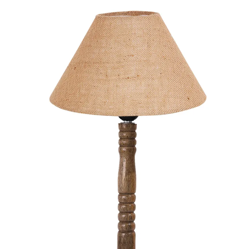 Loft Gleam Table Lamp With Carved Wooden Base - Brown media 5