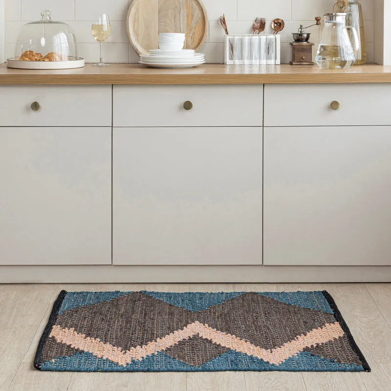 Brayen Cotton Door Mats - Brown & Blue media 6