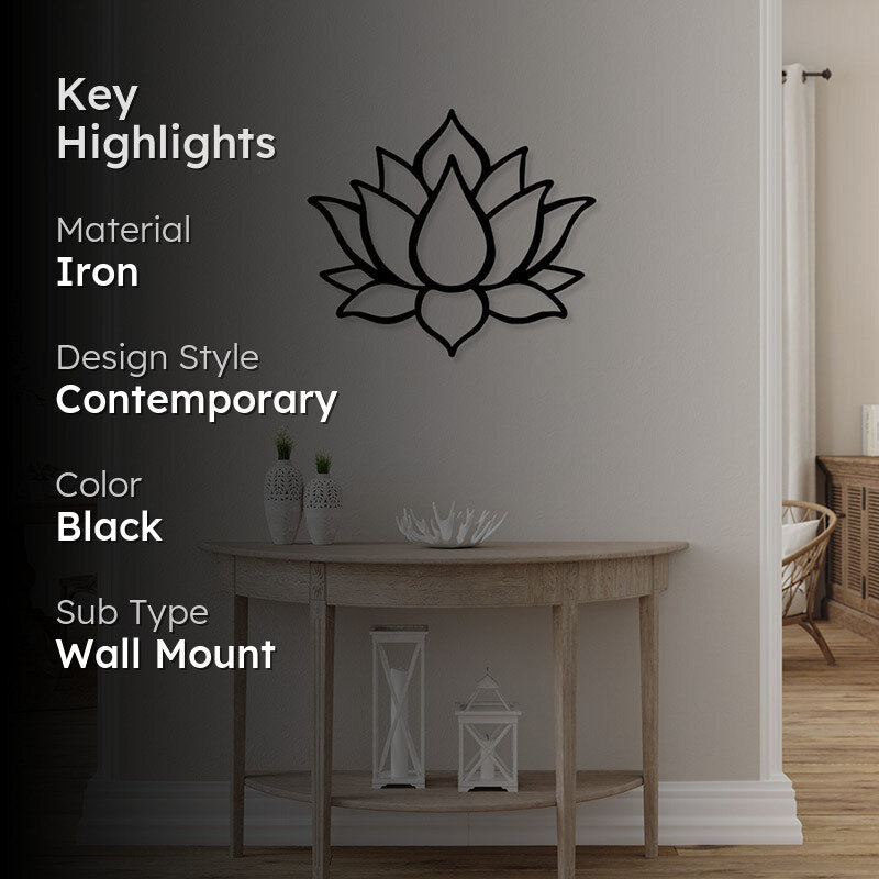Lotus Black Iron Wall Accent media 2