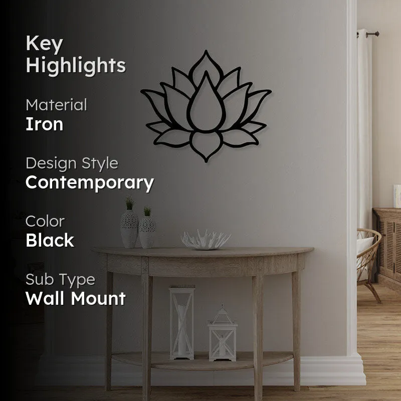Lotus Black Iron Wall Accent media 2