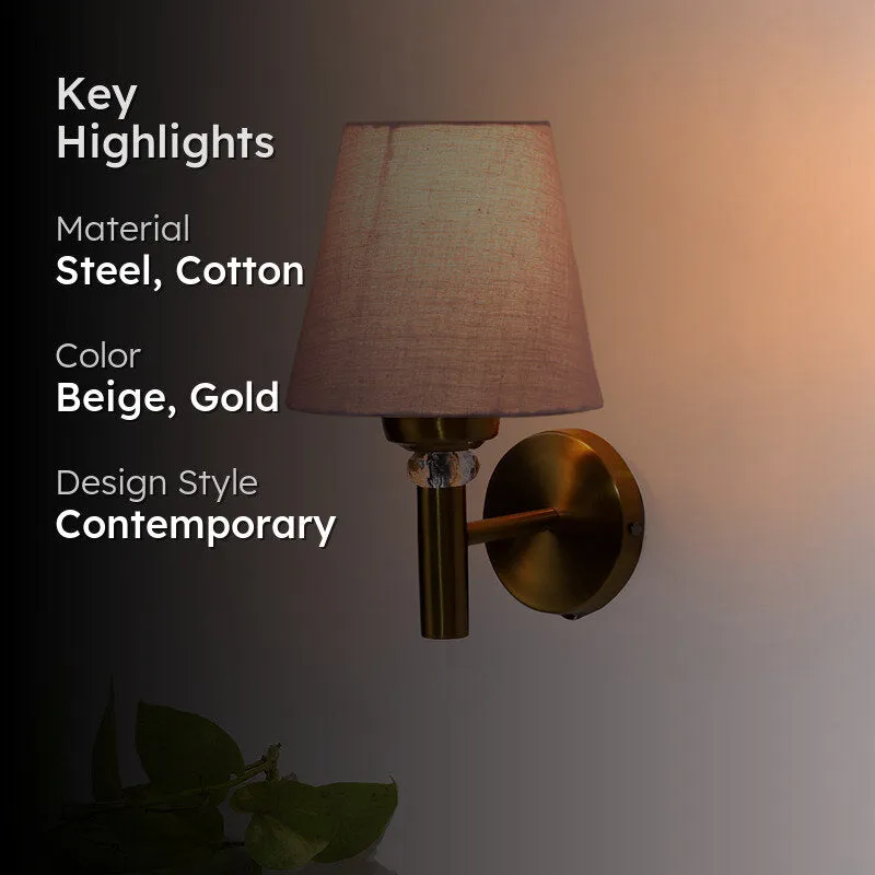 Aquilla Steel & Cotton Wall Lamp - Beige media 2