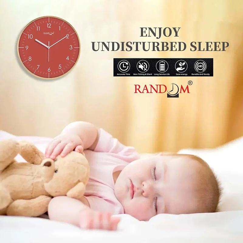 Benot Gold Analog Wall Clock - Muted Red media 5