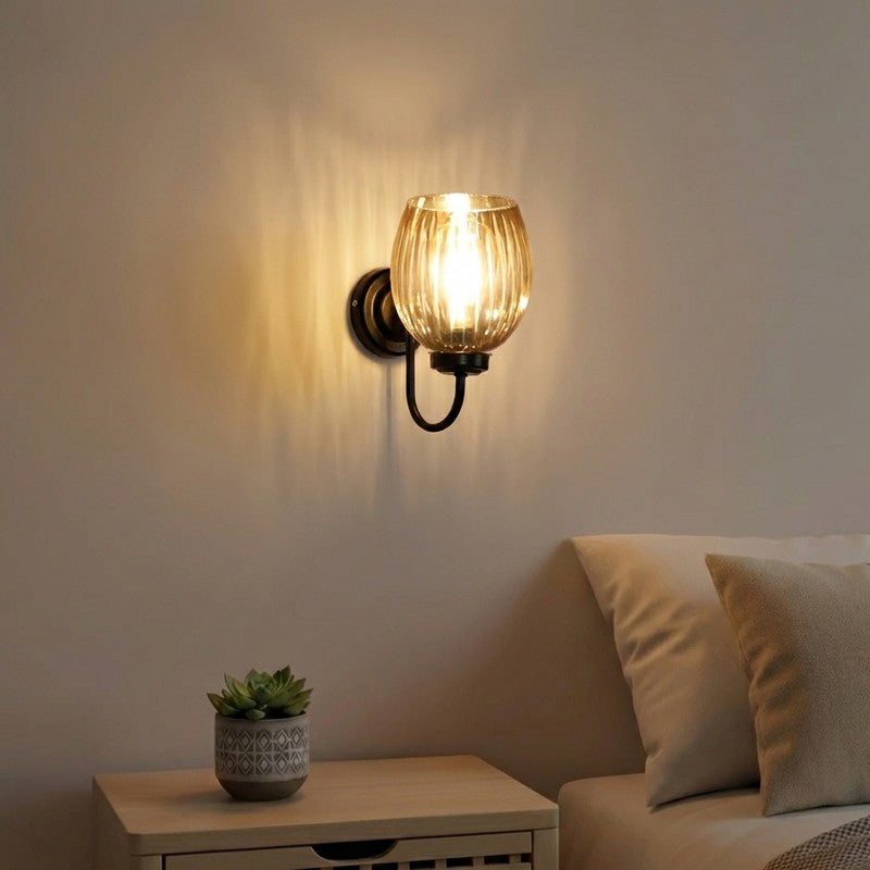 Warm Amber Glass Wall Lamp