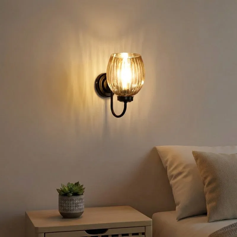 Warm Amber Glass Wall Lamp media 1